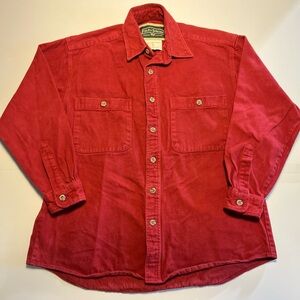 Field & Stream Shirt Womens Medium Red Flannel Button Down Heavyweight Outdoors